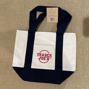 NWT Trader Joe's Navy Blue Mini Tote Bag